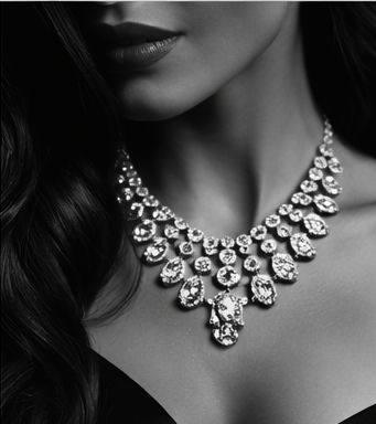 Diamond pendant necklace with gold chain