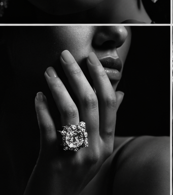 Gold diamond engagement ring close-up
